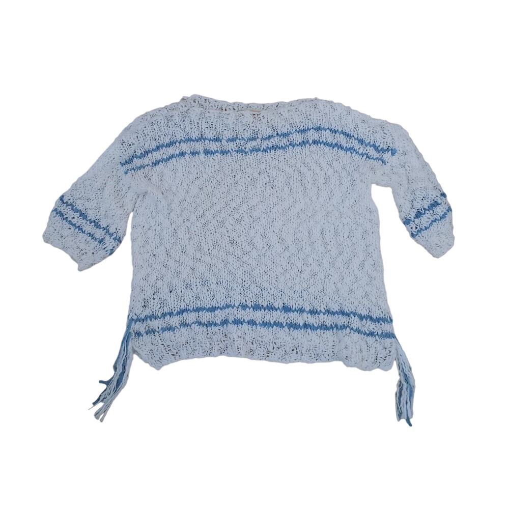 Pepin open knit sweater white boho lightweight size Large